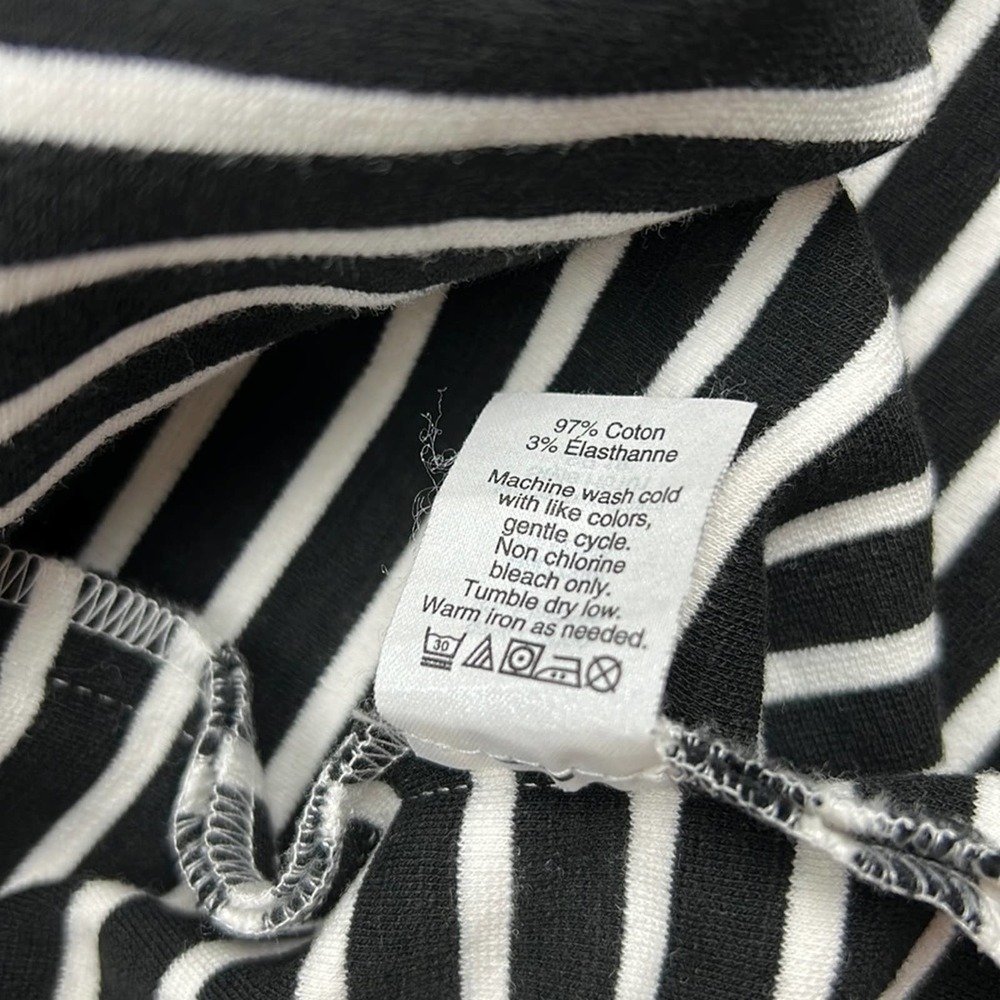 J. Crew Daybreak Striped pleated ponte dress zip back black white size Small - Picture 6 of 6